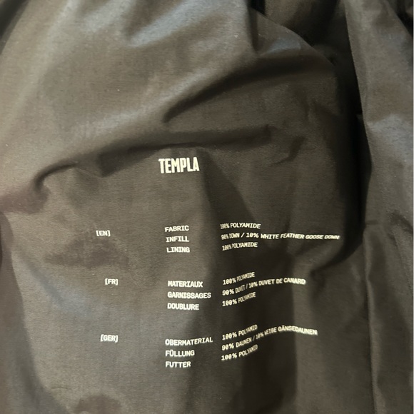 Templa Membra Goose Down Feather Bomber Jacket Size Small NWT Black - Picture 9 of 9